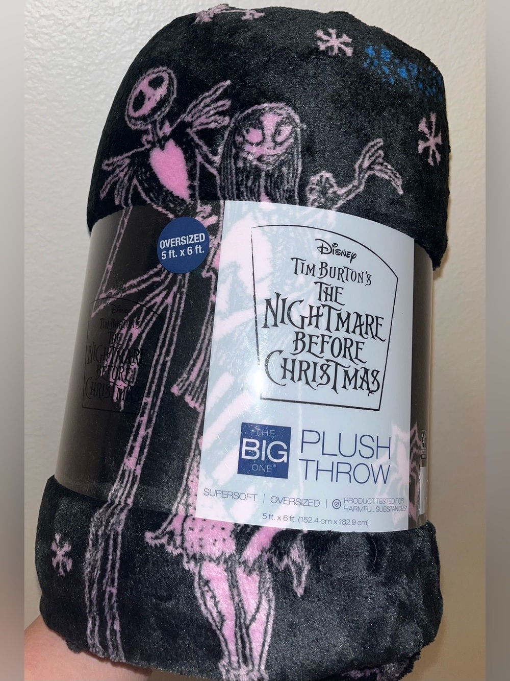 NWT Disney Tim Burton’s The Nightmare Before Christmas Plush Throw Blanket 5x6